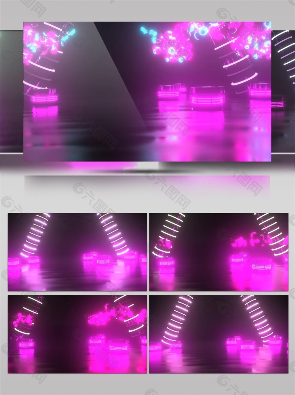 紫色灯光光柱高清视频素材