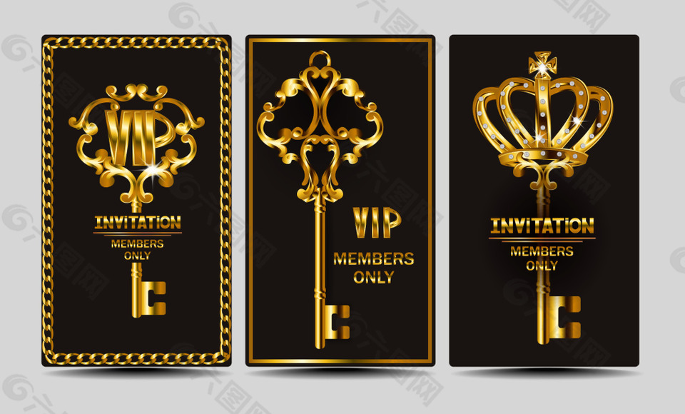 金色时尚金色钥匙图案