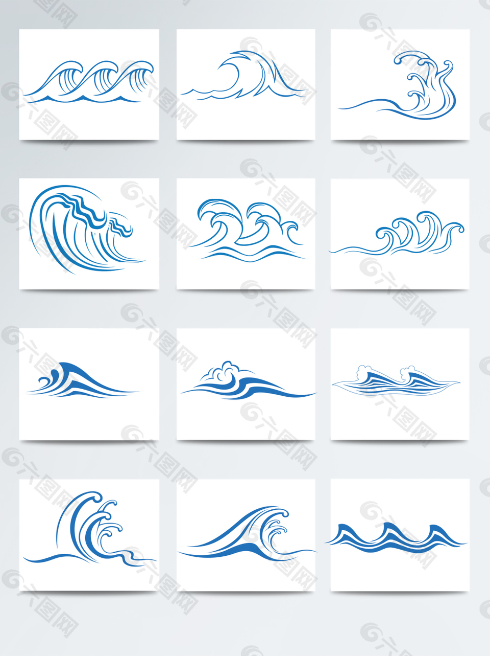 中国风手绘水波纹元素设计元素素材免费下载 图片编号 六图网