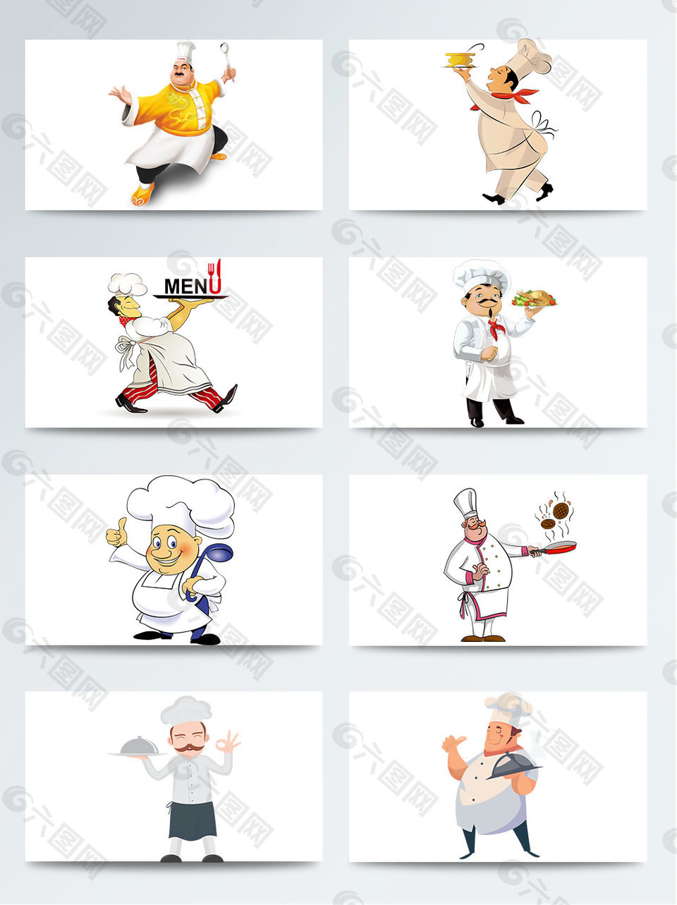 卡通Q版厨师素材