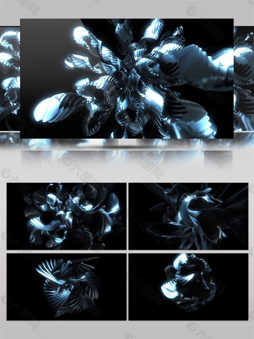 冰蓝水晶光束高清视频素材