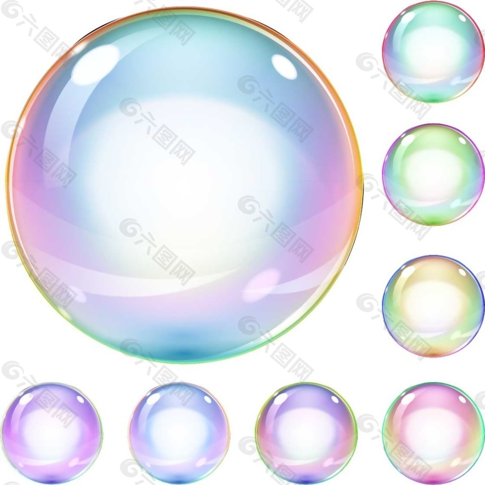 卡通彩色泡泡png元素设计元素素材免费下载 图片编号 六图网