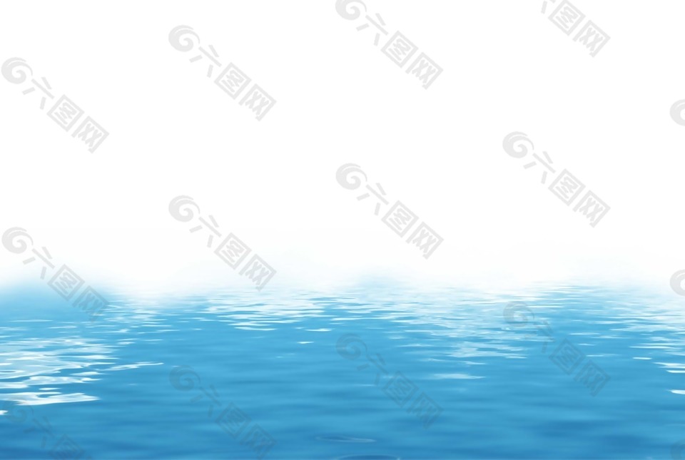卡通蓝色湖泊海洋png元素
