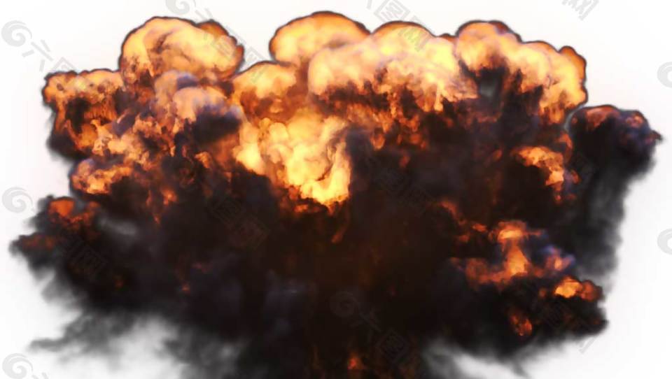 火灾爆炸冲击效果图PNG元素
