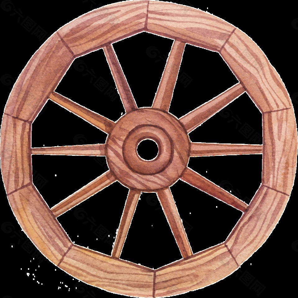 木材制造的车轮矢量素材