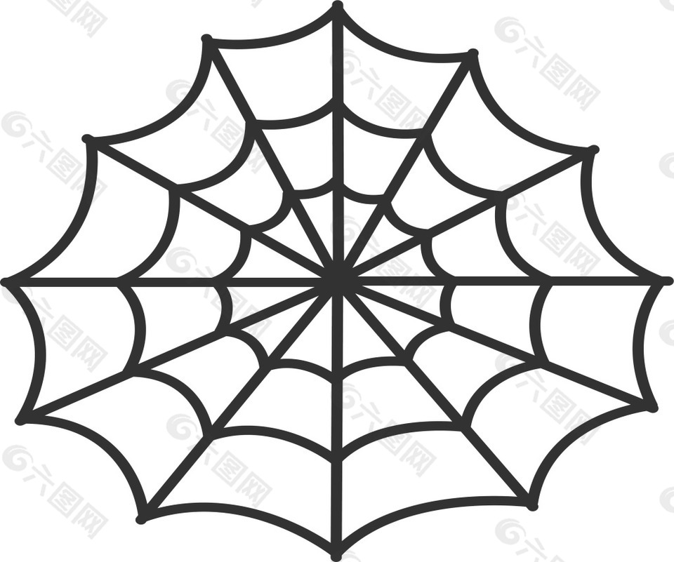 黑色线条蜘蛛网png元素