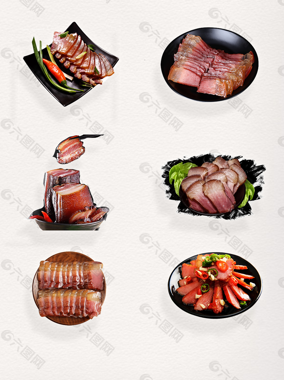 中国传统节日庆祝美食腊味食品装饰图案