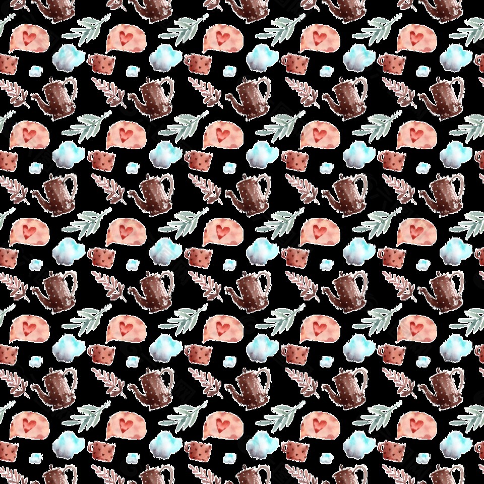 手绘卡通壶子背景图PNG透明素材