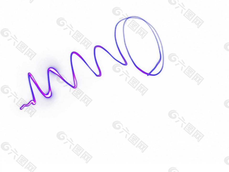 紫色丝带波浪弯曲PNG元素