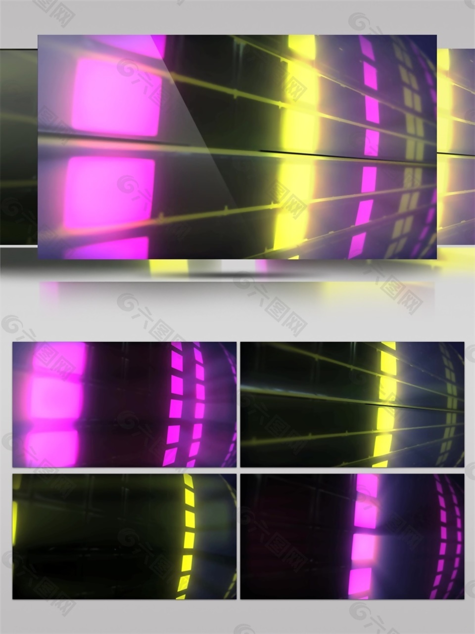 黄紫平行光束视频素材