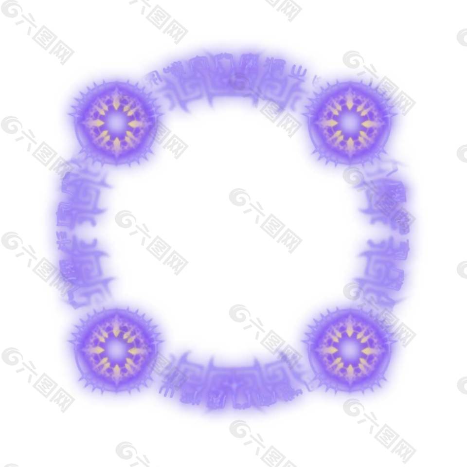 蓝紫色游戏边框装饰元素png