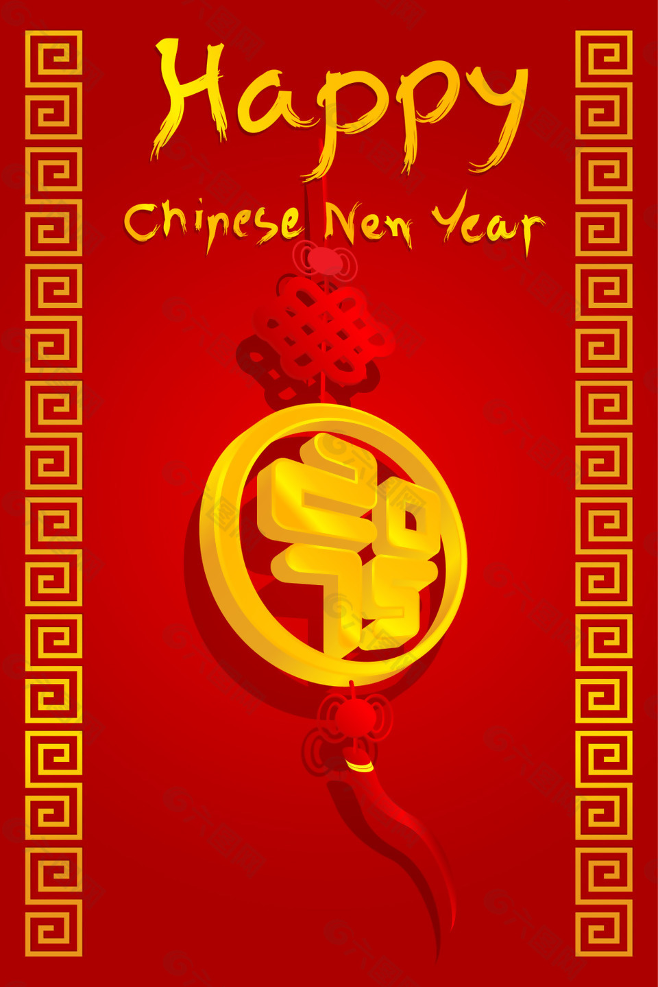 中国传统新年中国结元素