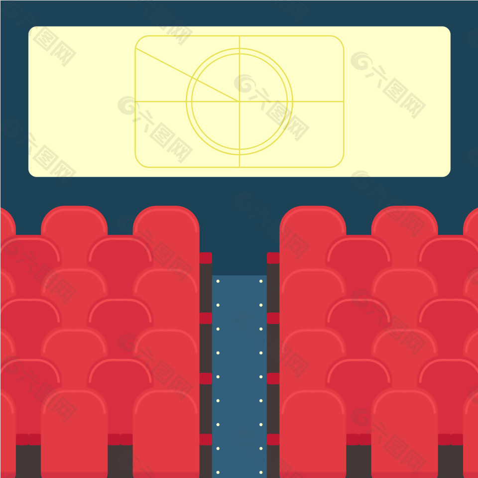 手绘影院电影几何背景