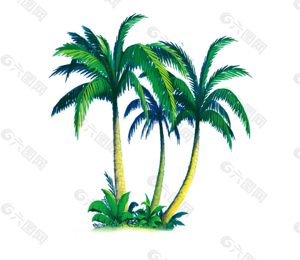 漫画椰子树植物png元素设计元素素材免费下载 图片编号 六图网