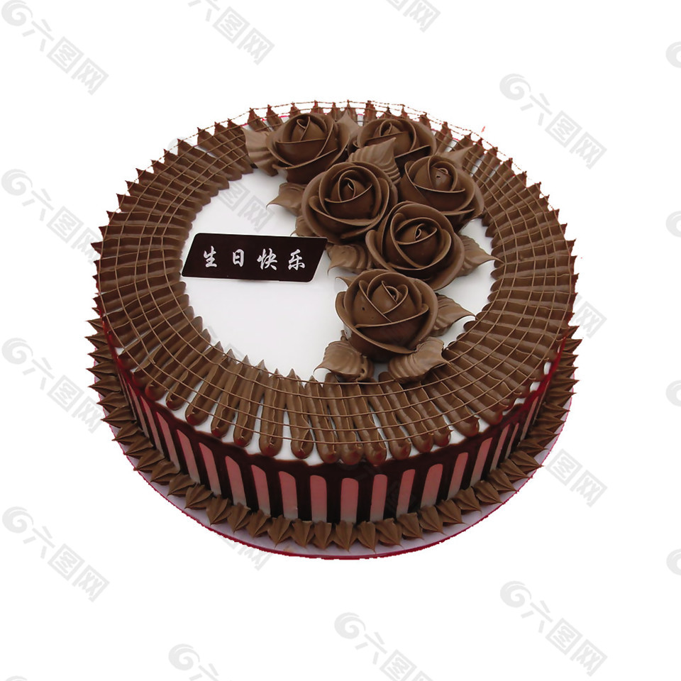 黑巧克力花朵蛋糕素材