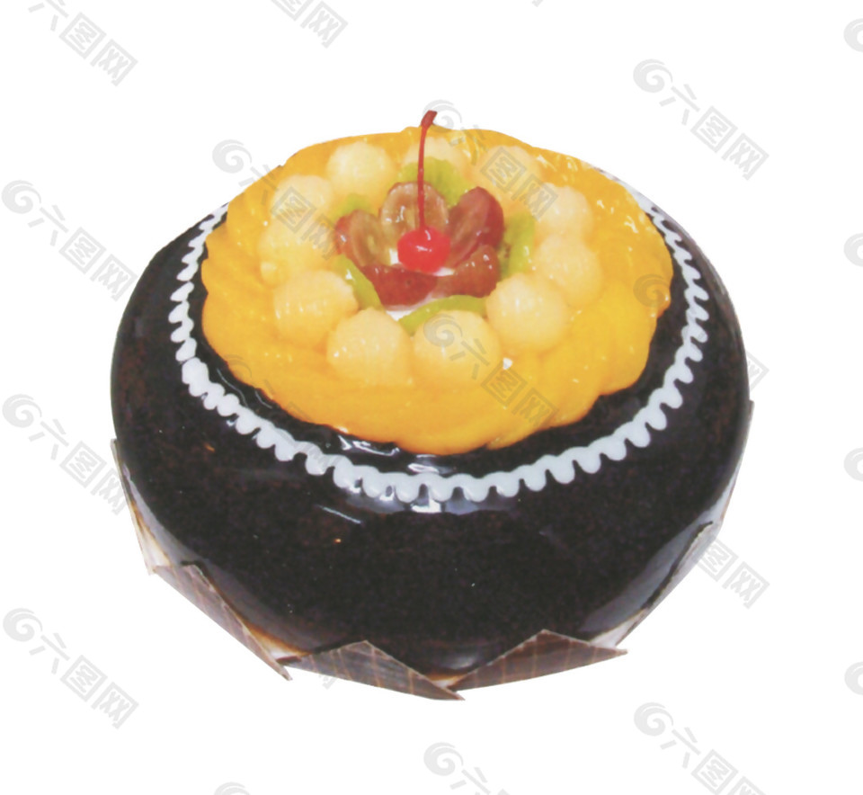 巧克力水果蛋糕素材
