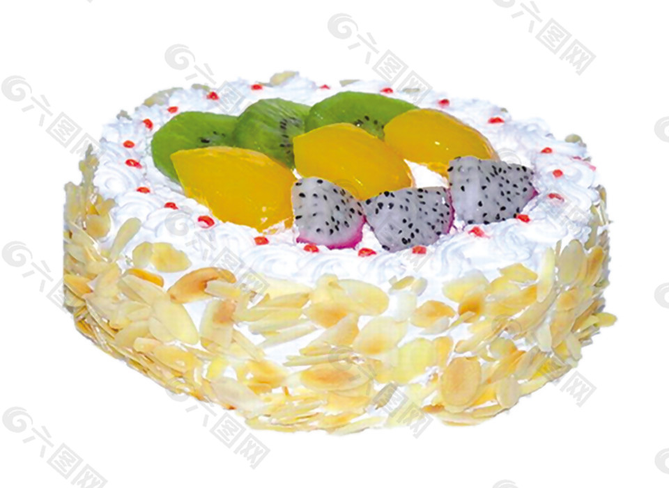 圆形果仁水果蛋糕素材
