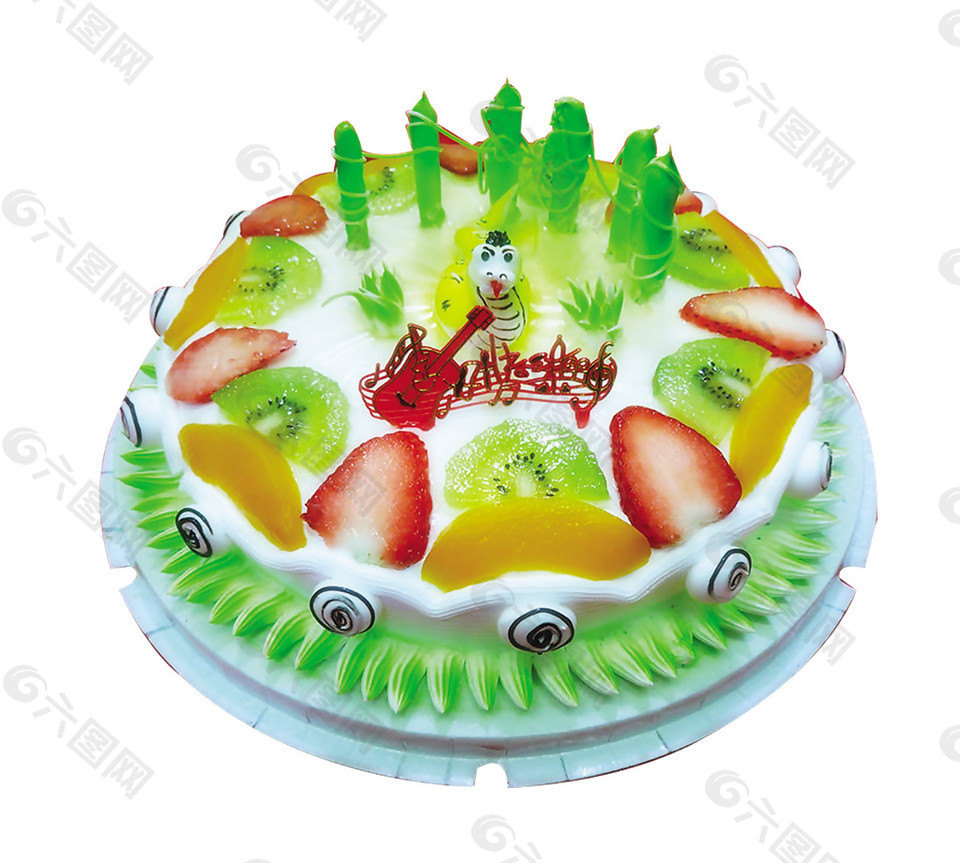 美味水果蛋糕PNG素材