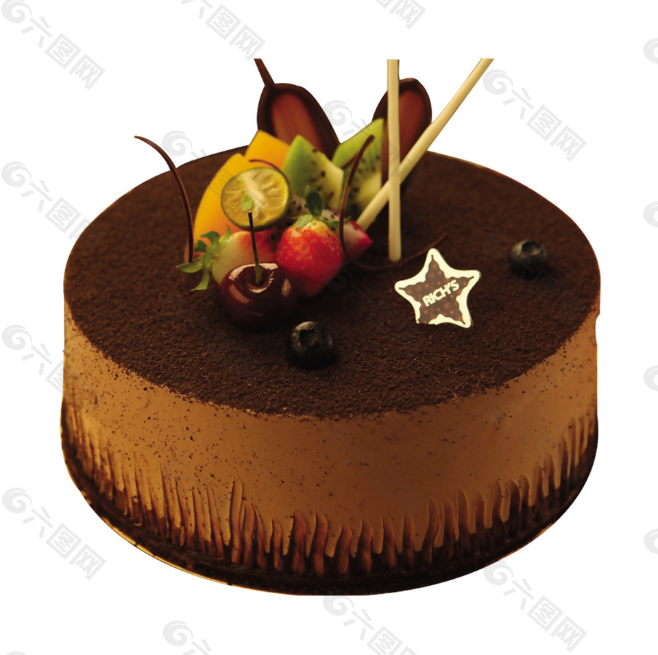圆形水果慕斯蛋糕图案
