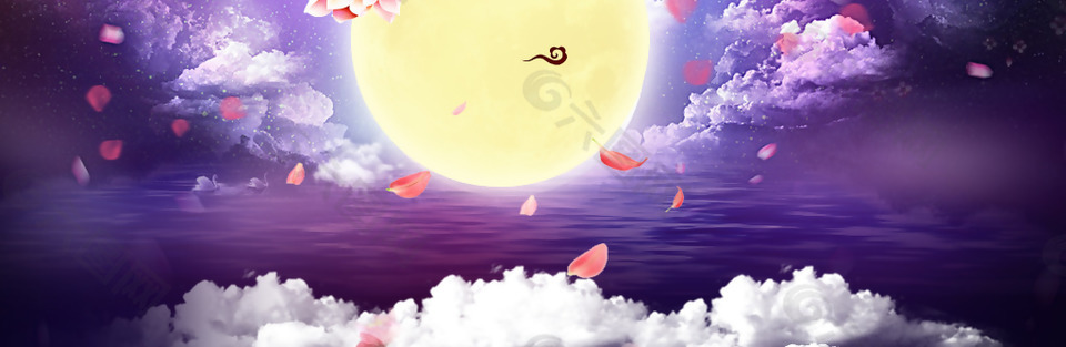 花瓣浪漫星空背景