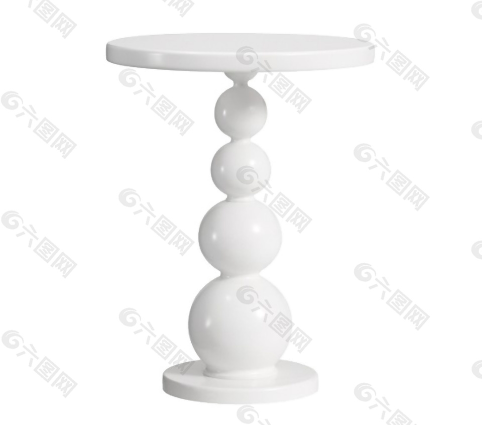 白色圆形桌子设计