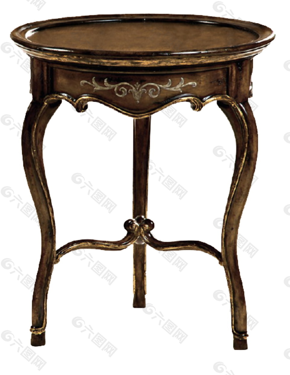 复古雕刻圆形桌子