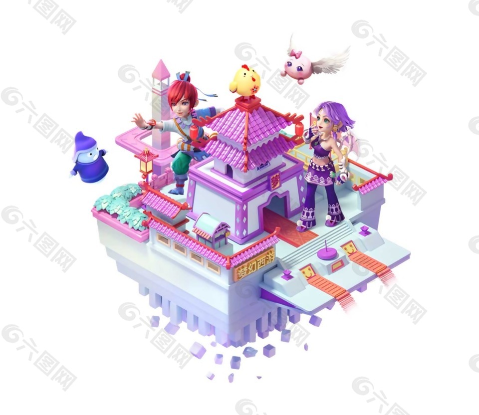 卡通游戏漫画城堡png元素设计元素素材免费下载 图片编号 六图网