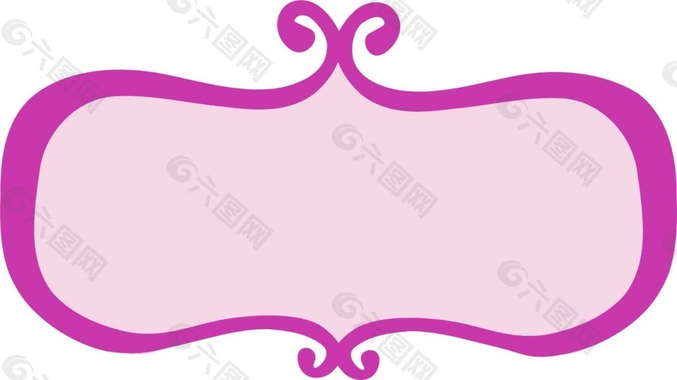 卡通粉色线条装饰框png元素