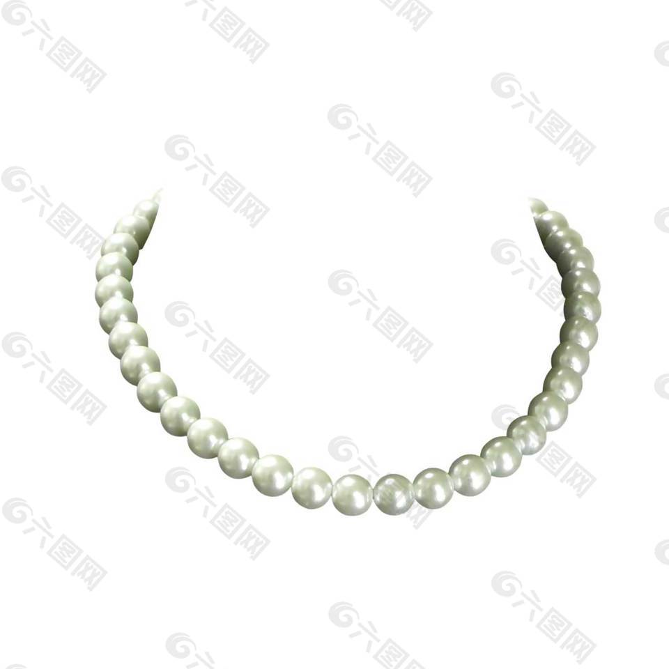白色珍珠项链png元素