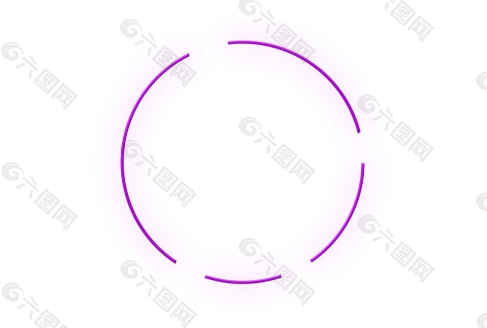 紫色断裂圆圈png元素