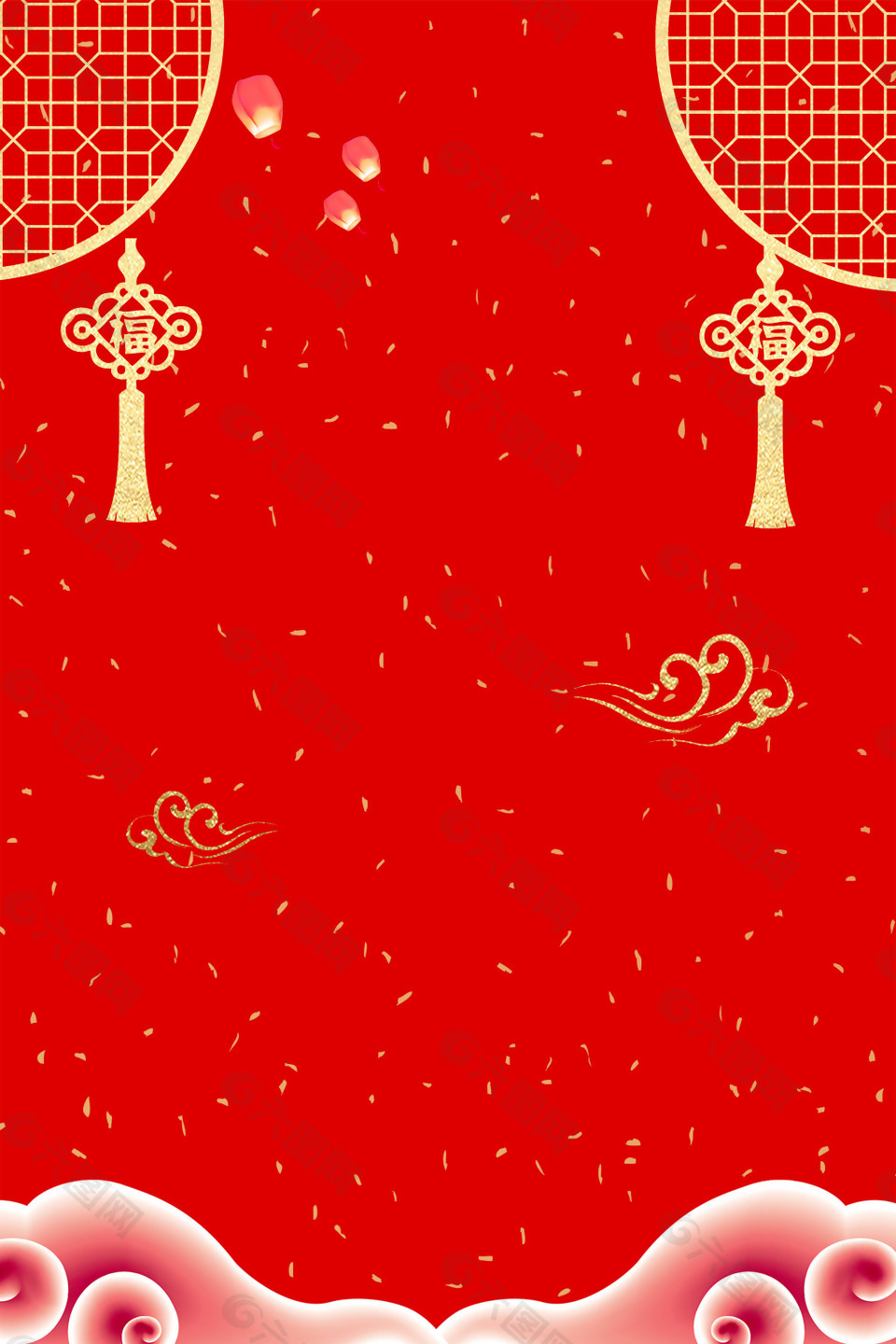 红色复古新年背景