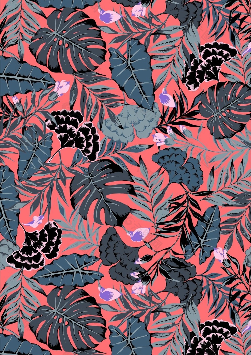 神秘粉色植物广告背景