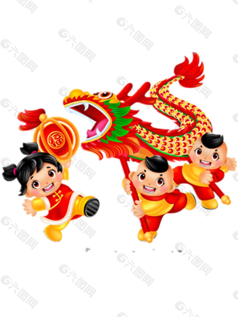 喜庆春节舞龙素材