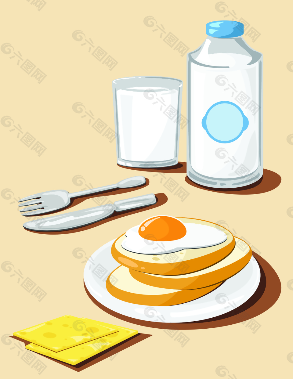 美味营养的早餐插画