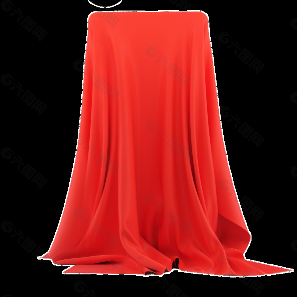 一块红色的布透明素材