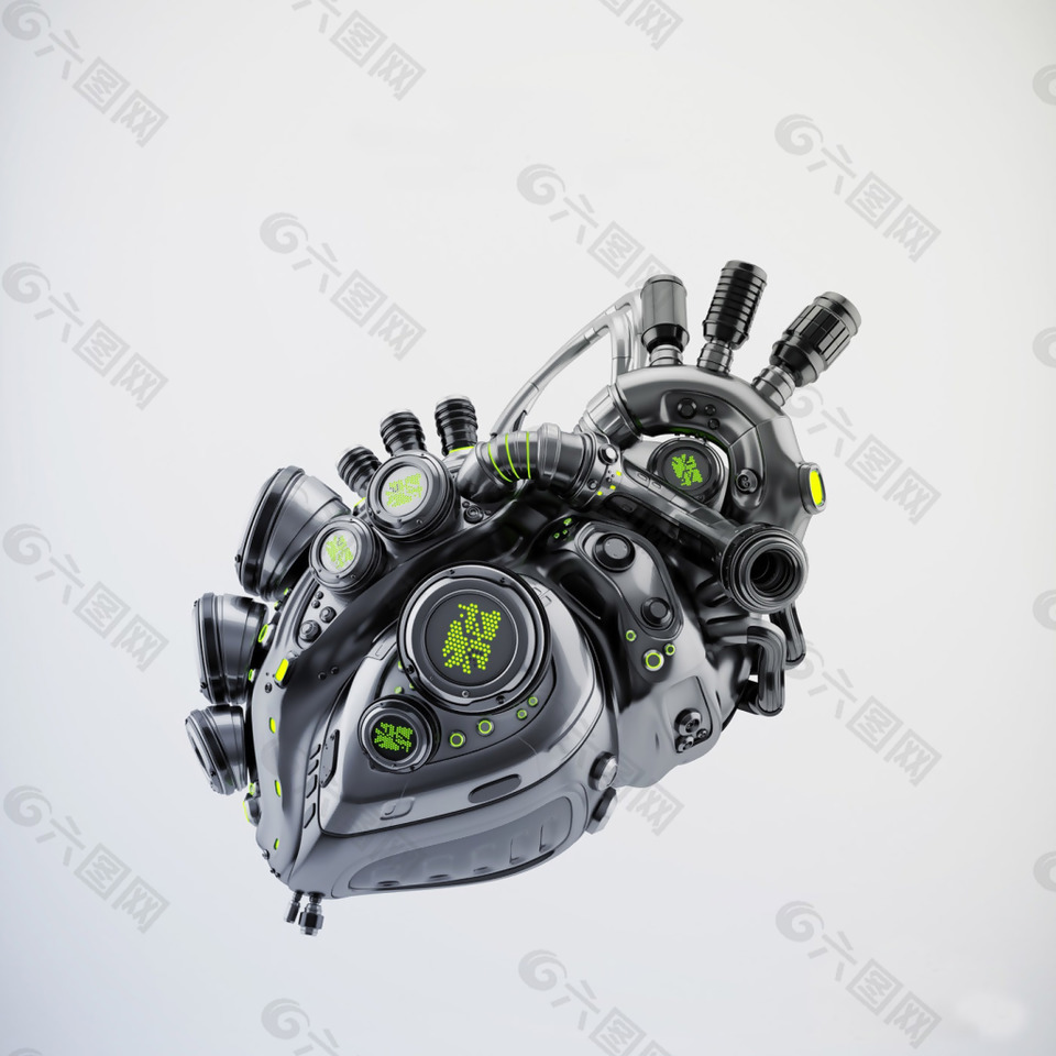 灰色机械造型心脏产品