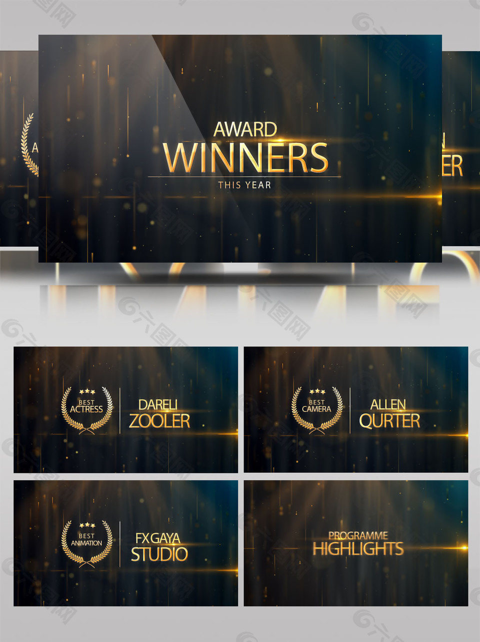 获奖颁奖文字标题动画展示AE模板