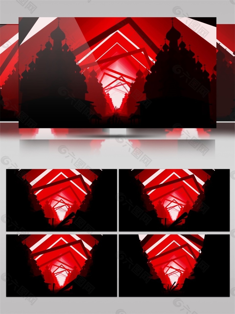 红色水晶方块视频素材