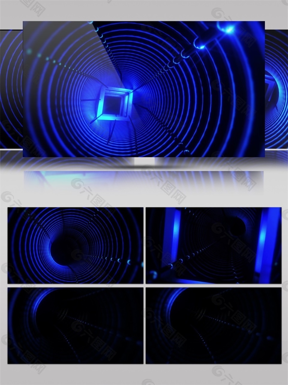蓝色光束隧道视频素材