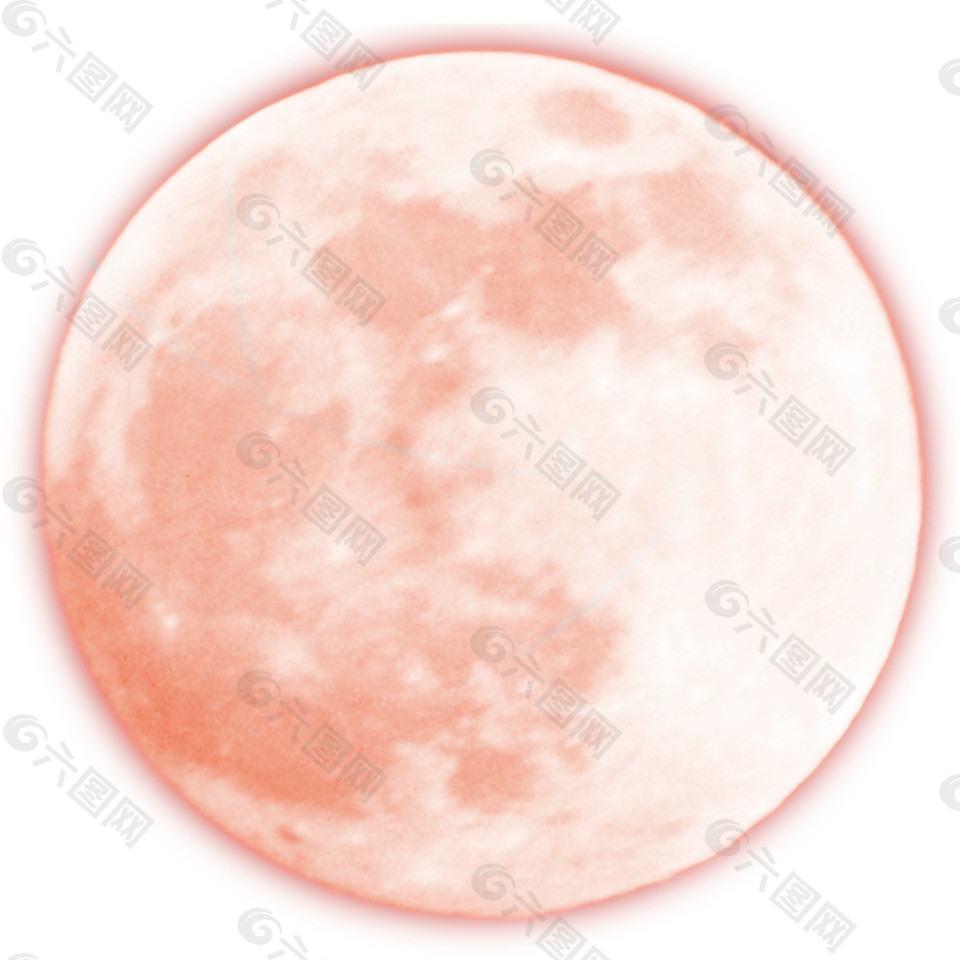 粉色圆月情人节元素设计