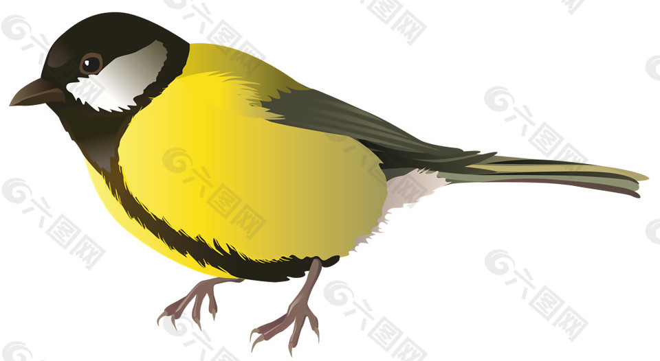 可爱黄色圆滚滚小鸟装饰元素