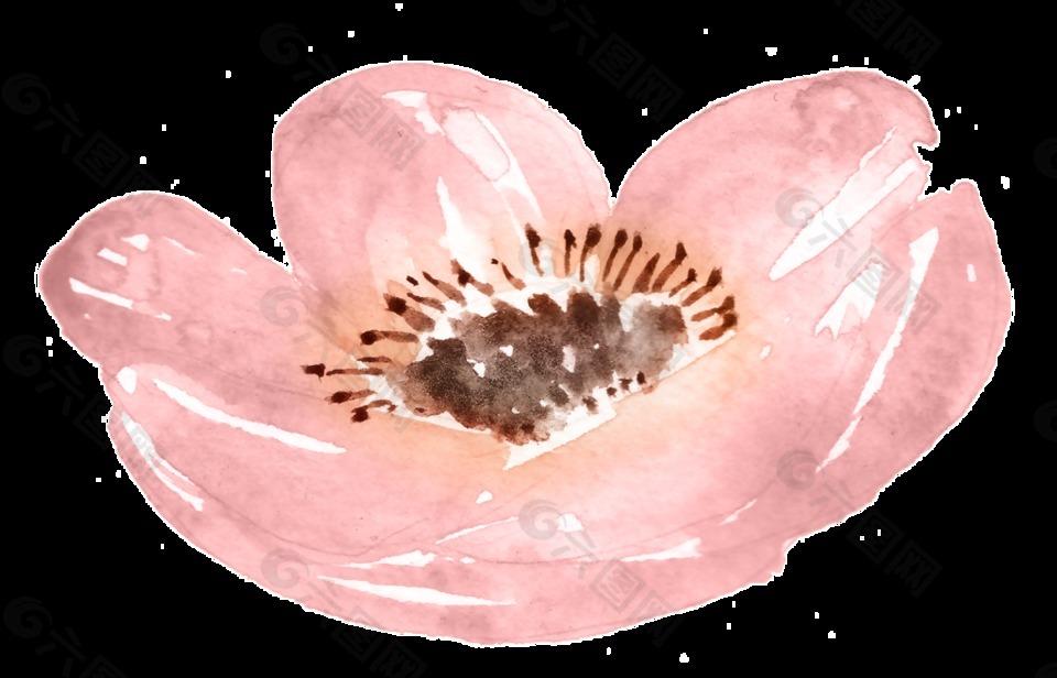 水彩粉色花瓣免抠图素材