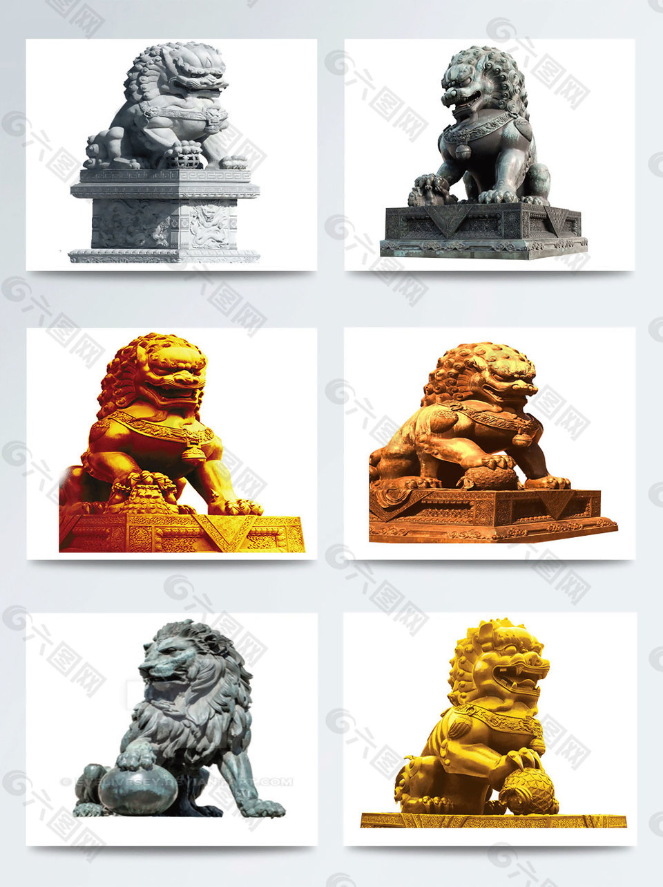 石狮子石雕实物图案