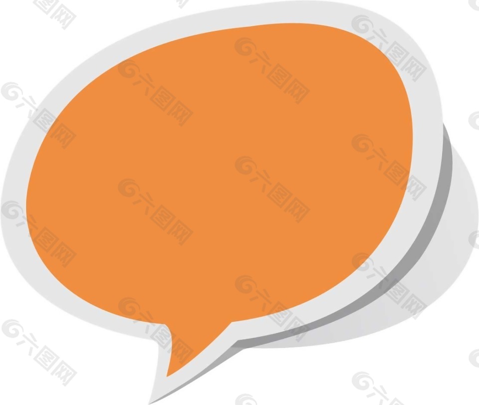 橙色对话框png元素