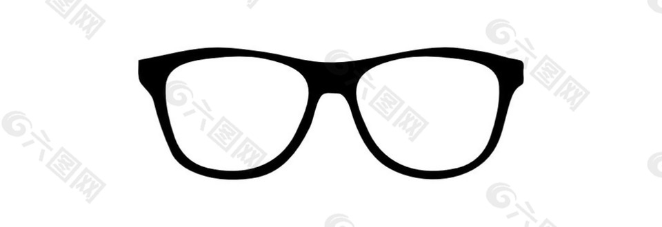 黑色边框眼镜png元素
