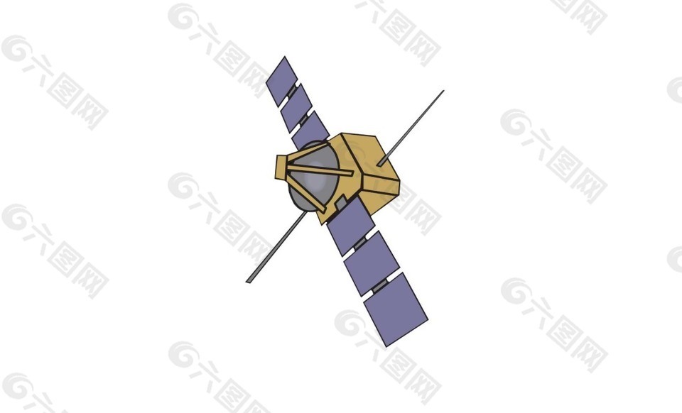 卡通飞行卫星png元素