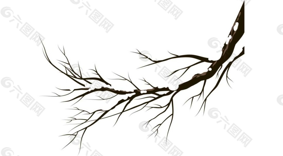 枯树枝插画png元素