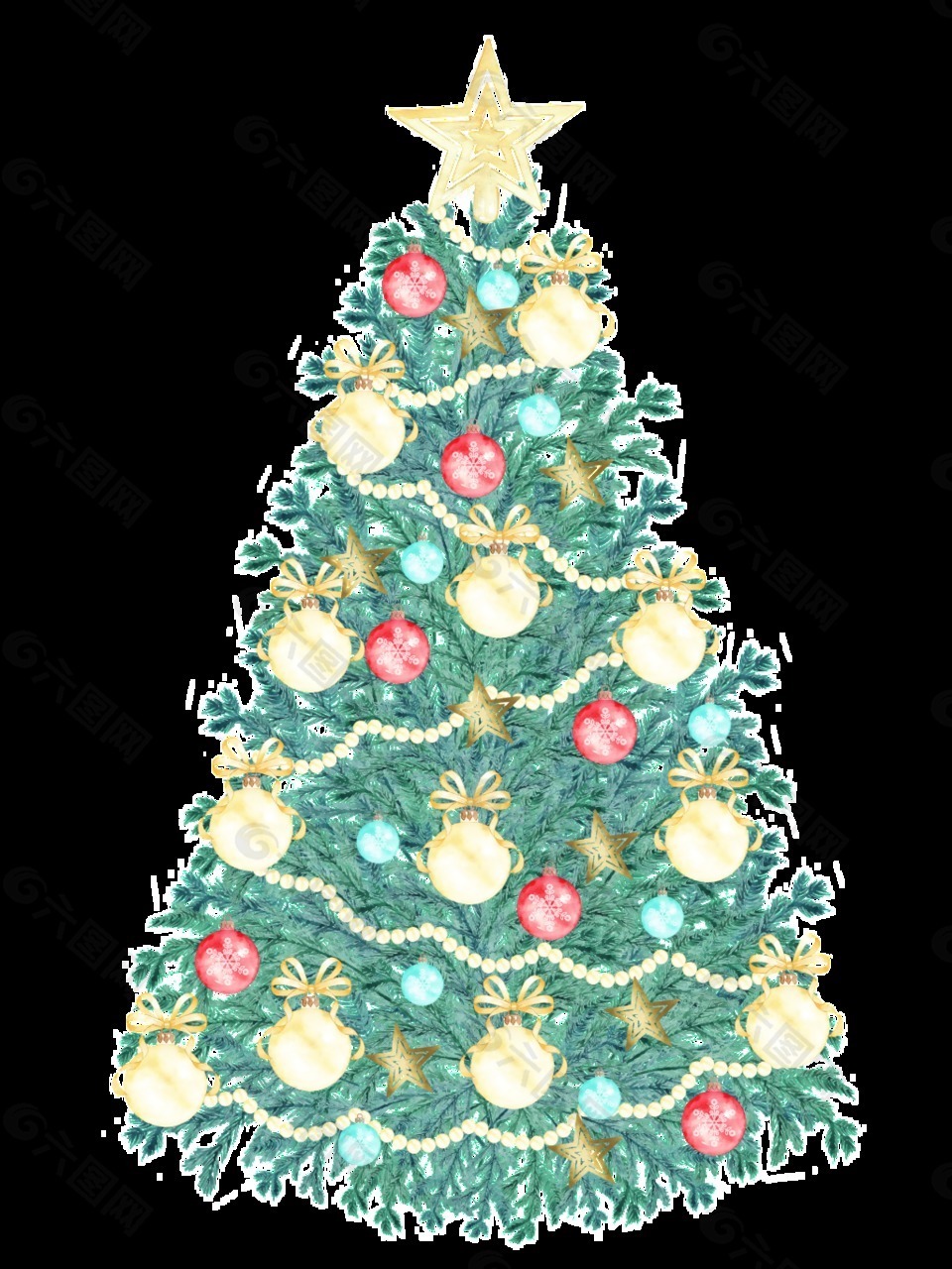 彩色圣诞树免抠图素材