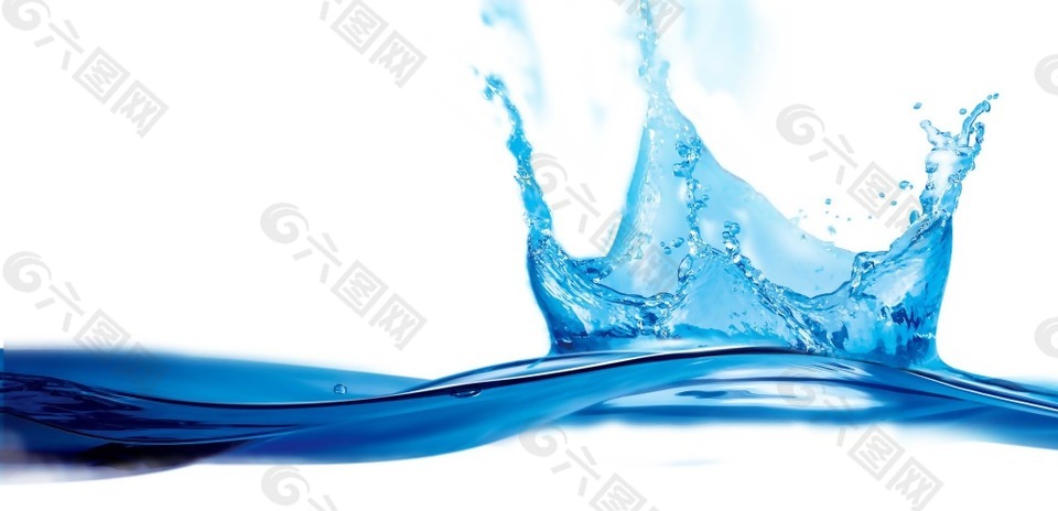 蓝色纯净水png元素