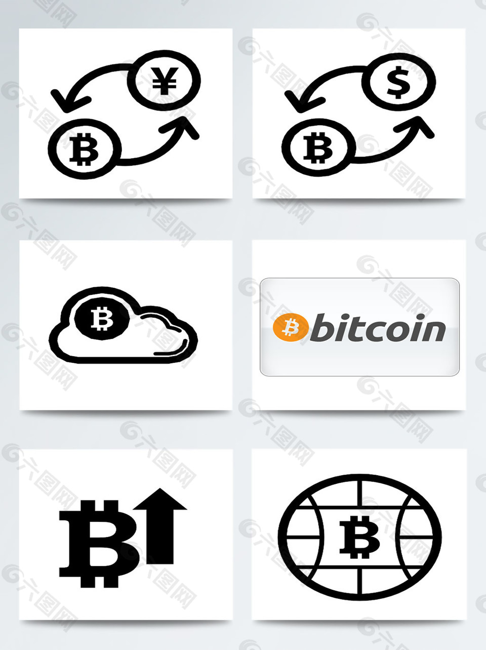 线稿比特币转换图标